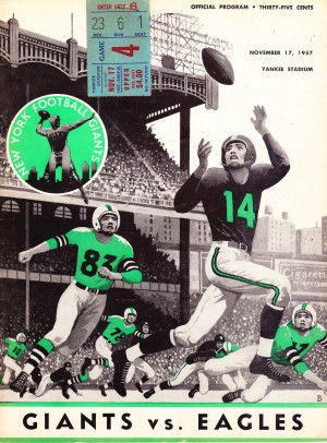 1957 New York Giants vs. Eagles Football Program Canvas